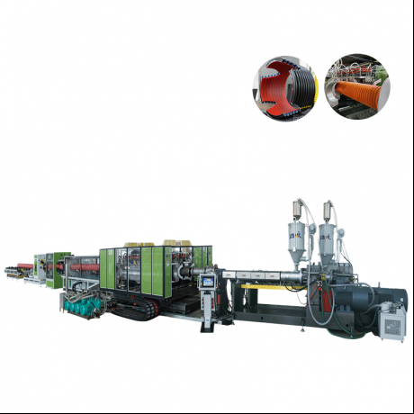 HDPE / PP / PVC Yatay Tip Çift Duvar Oluklu Boru Ekstrüzyon Hattı
